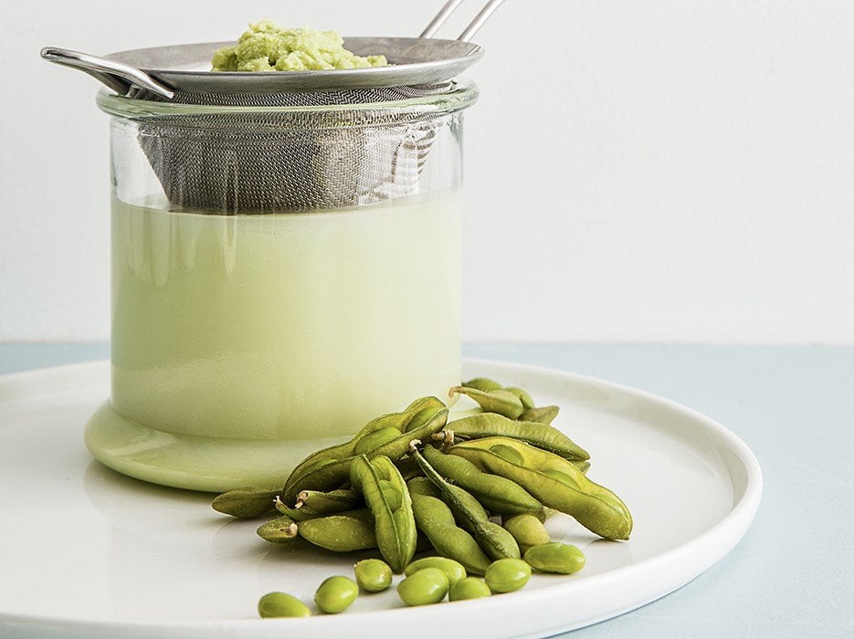 Leche de soja con edamame