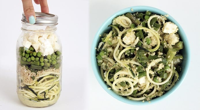 Recetas en tarro: ensalada de tallarines y calabacín