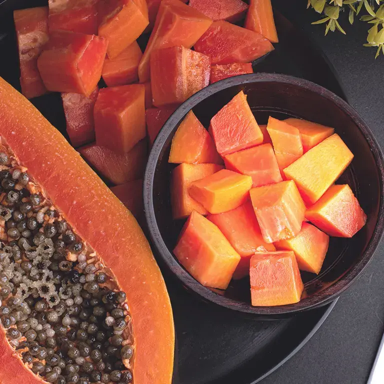 Postres con papaya - Fine Dining Lovers