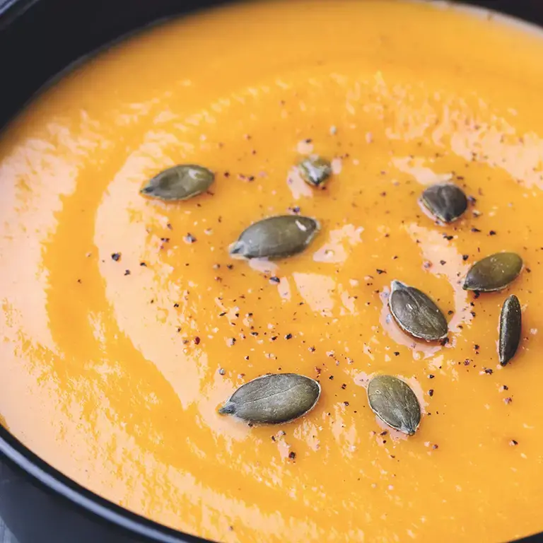 Crema de calabaza y naranja