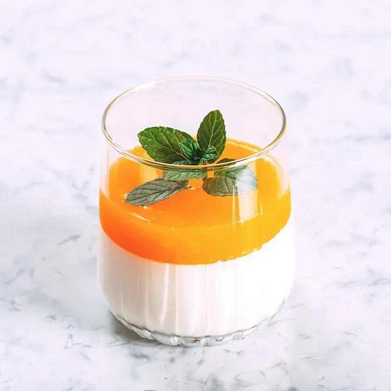 Panna cotta con papaya