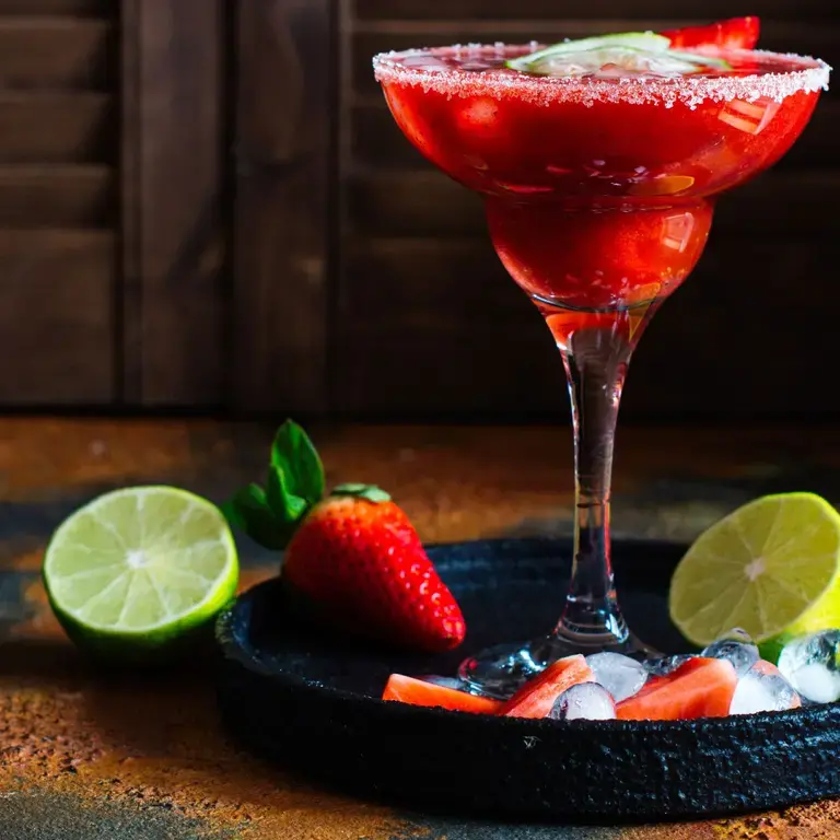 cócteles-con-ron-daiquiri-de-fresa
