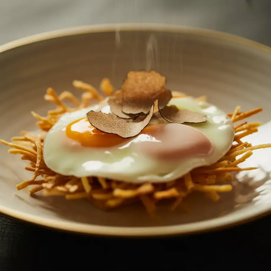 Huevos a baja temperatura con trufa