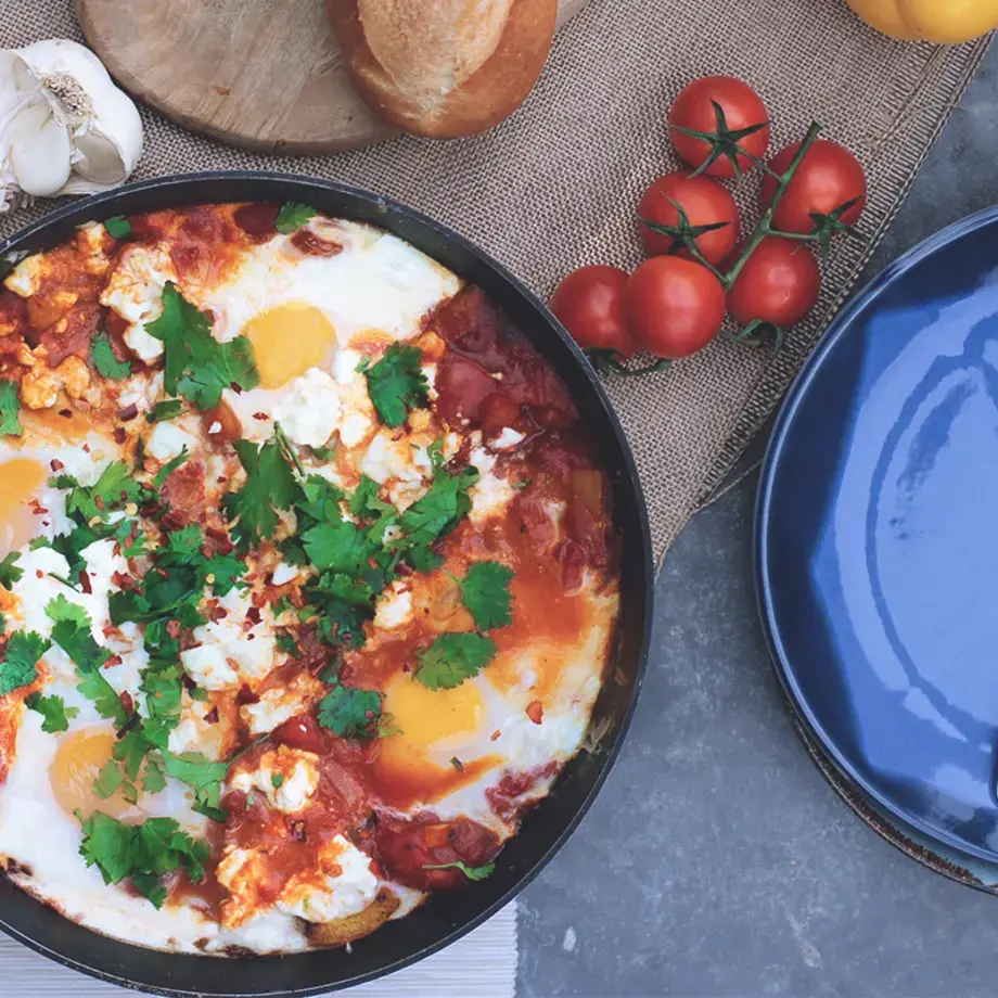 Huevos en salsa de tomate