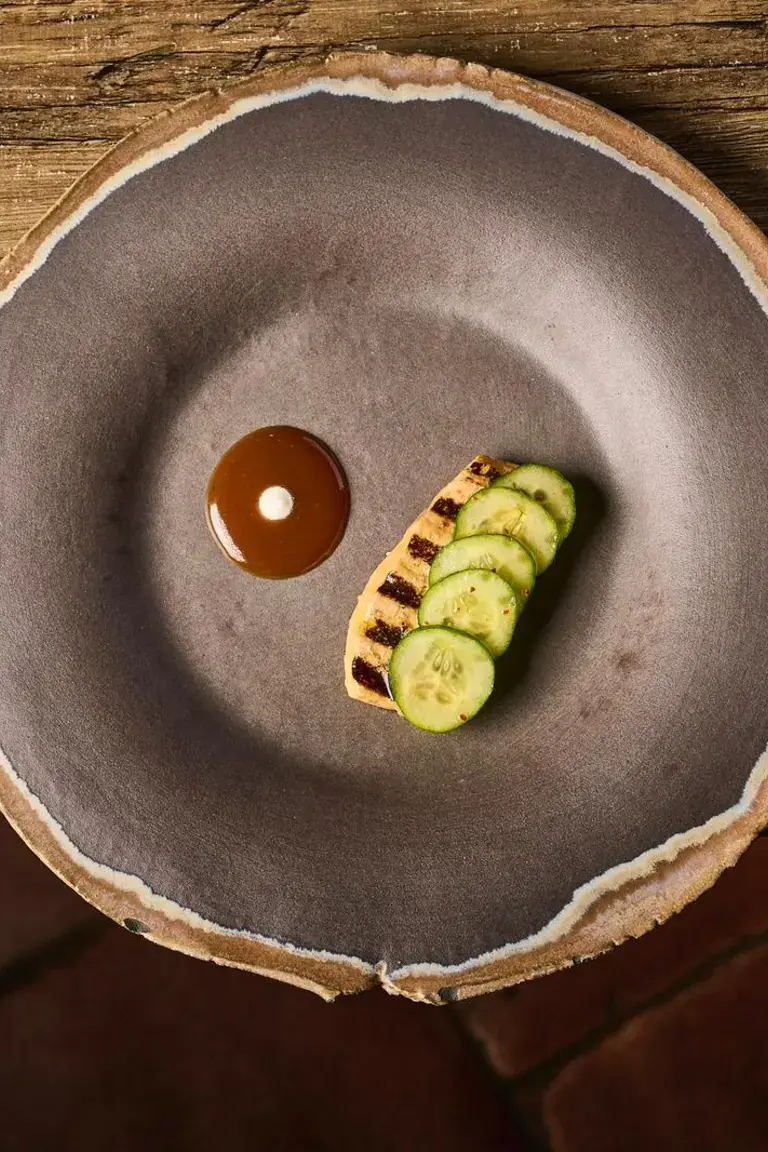 Foie marino, demiglace de caballa y raifort