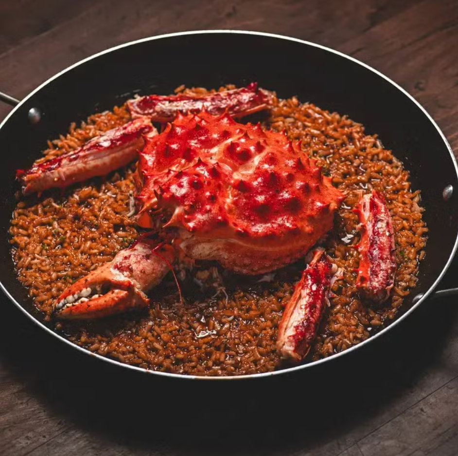 Arroz con centolla patagónica